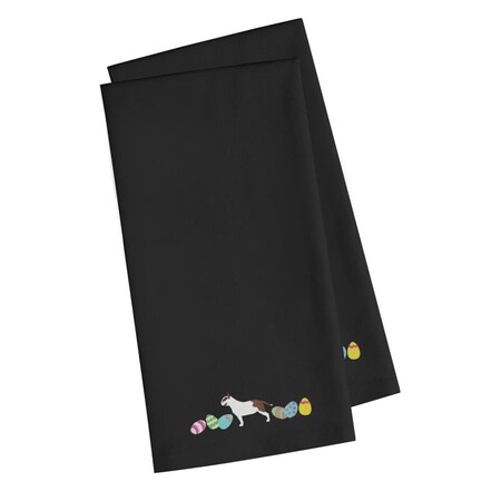 Carolines Treasures Bull Terrier Easter Black Embroidered Kitchen Towel CK1618BKTWE